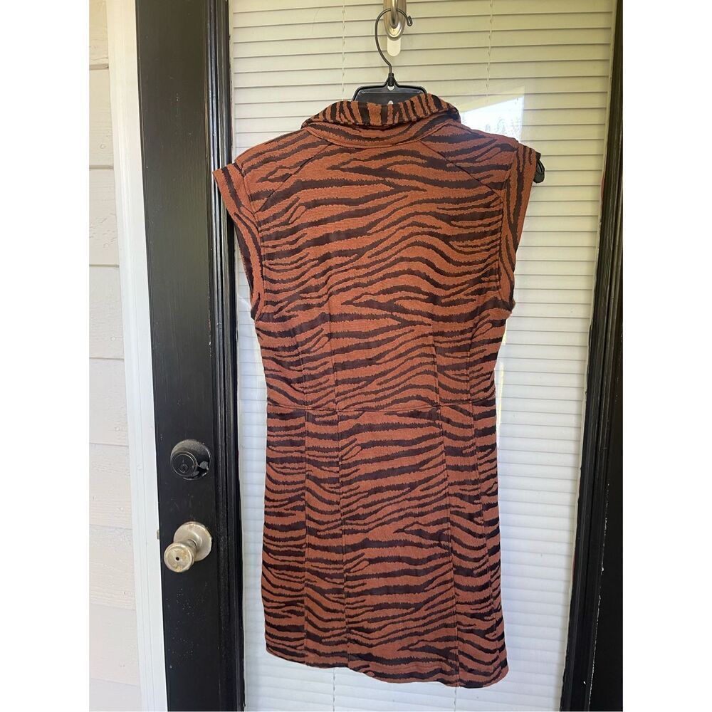 NWT Free People Tiger Print Sleeveless Button Front Dress Brown Size S P - Picture 12 of 14